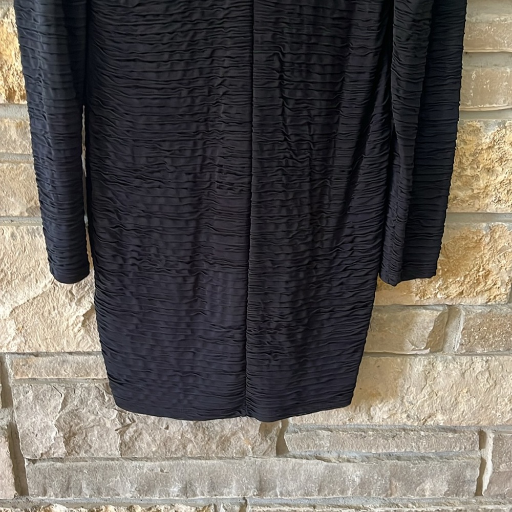 H&M Black Ruched V-Neck Long Sleeve Mini Dress Size Xl - Picture 10 of 10